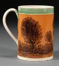 Mochaware Quart Mug with Dendritic Decoration