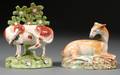 Two Staffordshire Pottery Animal Figures