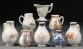 Eight Assorted Chinese Export Porcelain Cream Pitchers
