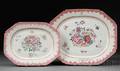 Pair of Chinese Export Famille Rose Decorated Platters