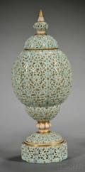 Grainger Worcester Porcelain Reticulated Persianstyle Vase and Cover