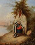 School of Cornelius David Krieghoff Canadian 18151872 Portrait of a Seated Woman Possibly a Caughnawaga Quebec Native