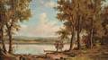 Attributed to John White Allen Scott American 18151907 Autumn View on a Lake