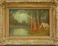 Gulbrand Sether NorwegianAmerican 18691941 Campfire on the Lake