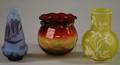 Two Cameo Art Glass Vases and an Amberina Art Glass Vase