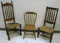 Two Bannisterback Side Chairs and a Windsor Paintdecorated Stepdown Side Chair