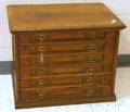 Victorian Eastlaketype Carved Walnut Sixdrawer Retail Countertop Spool Cabinet