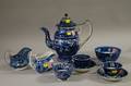 Nine Pieces of Assorted English Blue and White Transferdecorated Staffordshire Tableware
