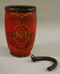 Polychrome Paintdecorated Leather Fire Bucket