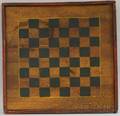 Polychromepainted Wooden Checkers Game Board