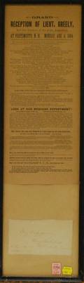 Framed 1884 Portsmouth New Hampshire Grand Reception Broadside