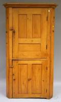 Pine Corner Cupboard with Two Paneled Doors