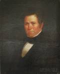 19th Century American School Oil on Canvas Portrait of Tileston A Barker of Westmoreland New Hampshire