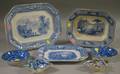 Seven Pieces of Assorted English Blue and White Transferdecorated Staffordshire