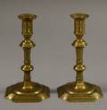 Pair of Brass Notchbase Candlesticks