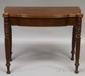 Late Federal Mahogany and Mahogany Veneer Swellfront Card Table with Rope Turned Legs
