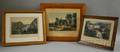 Three Framed Currier and Currier  Ives Handcolored Lithographs