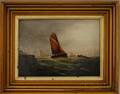 Framed 19th Century Oil on Canvas of Sailboats Close to Shore