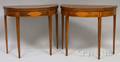 Pair of Federalstyle Inlaid Mahogany and Mahogany Veneer Demilune Card Tables