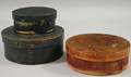 Three Small Round covered Lappedseam Pantry Boxes