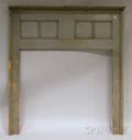 Graypainted Pine Paneled Fireplace Surround