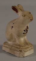 Painted Chalkware Figure of a Rabbit