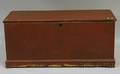 Redpainted Pine Dovetailconstructed Blanket Box with Applied Moldings