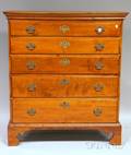 Chippendale Maple and Tiger Maple FiveDrawer Chest