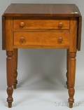 Country Classical Cherry Dropleaf Twodrawer Work Table