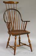 Windsor Combback Braced Continuous Armchair with Carved Knuckle Arms
