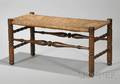 Wallace Nutting Turned Maple and Woven Rush Bench