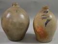 Two Ovoid Stoneware Jugs