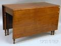 Late Federal Mahogany Deep Dropleaf Dining Table