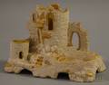 Yellowware Castle Ruins Figural Tobacco Stand