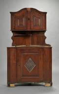 Inlaid Cherry Corner Cupboard