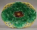Wedgwood Basket and Leafdecorated Majolica Dish