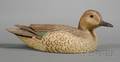 Carved and Painted Wooden Greenwing Teal Hen Decoy
