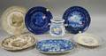 Seven Transferdecorated Staffordshire Pottery Items