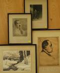 Lot of Six Framed Prints Including William MacLean American 18971977 Winter Birch
