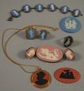 Eight Wedgwood Mostly Jasper Jewelry Items and Two Medallions