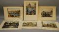 Lot of Six 20thCentury Unframed Works on Paper Featuring Scenes in Italy and France