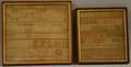 Two Framed Small Needlework Samplers