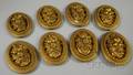 Set of Eight Empire Giltlead and Gesso Curtain Tieback Plaques