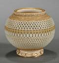 Royal Worcester Porcelain Reticulated Vase