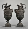 Pair of Wedgwood Black Basalt Wine and Water Ewers