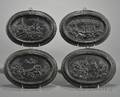 Set of Four Wedgwood and Bentley Period Black Basalt Plaques