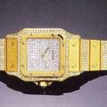 Montre bracelet Santos automatique 18K yellow gold and diamond