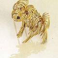 Gold Dog Clip Brooch Paris