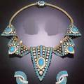 Turquoise and Diamond Draperie Choker Paris