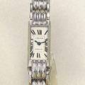 Montre bracelet baguette  mouvement Duoplan platinum wristwatch Paris